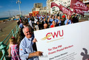 CWU postal workers deliver a massive postcard with list of demands around pensions, workload and modernisation. Labour Party Conference 2009. Brighton.

© Jess Hurd/reportdigital.co.uk
Tel: 01789-262151/07831-121483  
info@reportdigital.co.uk  
NUJ recommended terms & conditions apply. Moral rights asserted under Copyright Designs & Patents Act 1988. Credit is required. No part of this photo to be stored, reproduced, manipulated or transmitted by any means without permission.