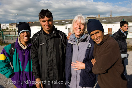 Refugees in Calais with volunteer charity workers from Salam. France.
© Jess Hurd/reportdigital.co.uk
Tel: 01789-262151/07831-121483  
info@reportdigital.co.uk  
NUJ recommended terms & conditions apply. Moral rights asserted under Copyright Designs & Patents Act 1988. Credit is required. No part of this photo to be stored, reproduced, manipulated or transmitted by any means without permission.