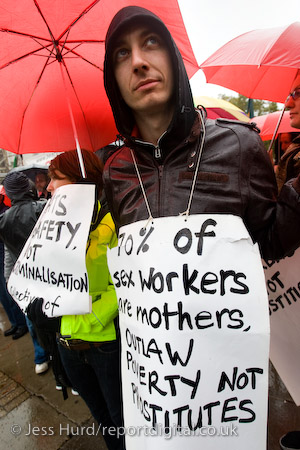 Sex Workers demonstration Against the Policing and Crime Bill and the Welfare Reform Bill. Demanding an end to the criminalisation of prostitution and the right to unionise. Parliament Square, London.

© Jess Hurd/reportdigital.co.uk
Tel: 01789-262151/07831-121483  
info@reportdigital.co.uk  
NUJ recommended terms & conditions apply. Moral rights asserted under Copyright Designs & Patents Act 1988. Credit is required. No part of this photo to be stored, reproduced, manipulated or transmitted by any means without permission.
