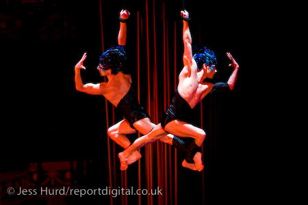 Artists perform at the Cirque du Soleil - Varekai - Royal Albert Hall, London.

© Jess Hurd/reportdigital.co.uk
Tel: 01789-262151/07831-121483  
info@reportdigital.co.uk  
NUJ recommended terms & conditions apply. Moral rights asserted under Copyright Designs & Patents Act 1988. Credit is required. No part of this photo to be stored, reproduced, manipulated or transmitted by any means without permission.