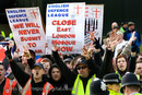 Close East London Mosque placard. English Defence League march in support of the Dutch Islamophobic politician Geert Wilders who was a guest of UKIP at the Houses of Parliament. London.

© Jess Hurd/reportdigital.co.uk
Tel: 01789-262151/07831-121483  
info@reportdigital.co.uk  
NUJ recommended terms & conditions apply. Moral rights asserted under Copyright Designs & Patents Act 1988. Credit is required. No part of this photo to be stored, reproduced, manipulated or transmitted by any means without permission.