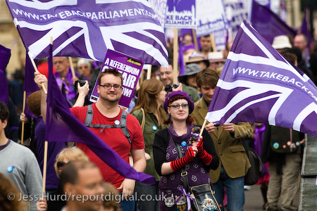 Take Back Parliament protest, Demo for Democracy. Campaign for proportional representation. Westminster.

© Jess Hurd/reportdigital.co.uk
Tel: 01789-262151/07831-121483  
info@reportdigital.co.uk  
NUJ recommended terms & conditions apply. Moral rights asserted under Copyright Designs & Patents Act 1988. Credit is required. No part of this photo to be stored, reproduced, manipulated or transmitted by any means without permission.