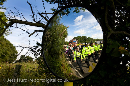 Day of Direct Action. Climate Camp calls for the government to take action on climate change and stop the bulding of Kingsnorth coal fired electricity station. Rochester, Kent.
© Jess Hurd/reportdigital.co.uk
Tel: 01789-262151/07831-121483  
info@reportdigital.co.uk  
NUJ recommended terms & conditions apply. Moral rights asserted under Copyright Designs & Patents Act 1988. Credit is required. No part of this photo to be stored, reproduced, manipulated or transmitted by any means without permission.
