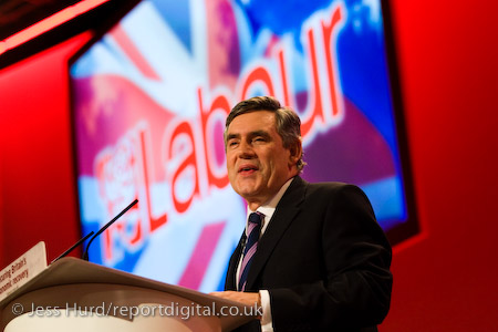 Gordon Brown. Labour Party Conference 2009. Brighton.

© Jess Hurd/reportdigital.co.uk
Tel: 01789-262151/07831-121483  
info@reportdigital.co.uk  
NUJ recommended terms & conditions apply. Moral rights asserted under Copyright Designs & Patents Act 1988. Credit is required. No part of this photo to be stored, reproduced, manipulated or transmitted by any means without permission.