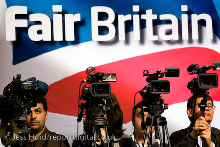 TV crews film Gordon Brown delivering his leaders speach at Labour Party Conference 2009. Brighton.

© Jess Hurd/reportdigital.co.uk
Tel: 01789-262151/07831-121483  
info@reportdigital.co.uk  
NUJ recommended terms & conditions apply. Moral rights asserted under Copyright Designs & Patents Act 1988. Credit is required. No part of this photo to be stored, reproduced, manipulated or transmitted by any means without permission.