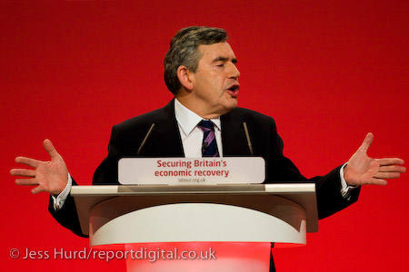 Gordon Brown. Labour Party Conference 2009. Brighton.

© Jess Hurd/reportdigital.co.uk
Tel: 01789-262151/07831-121483  
info@reportdigital.co.uk  
NUJ recommended terms & conditions apply. Moral rights asserted under Copyright Designs & Patents Act 1988. Credit is required. No part of this photo to be stored, reproduced, manipulated or transmitted by any means without permission.