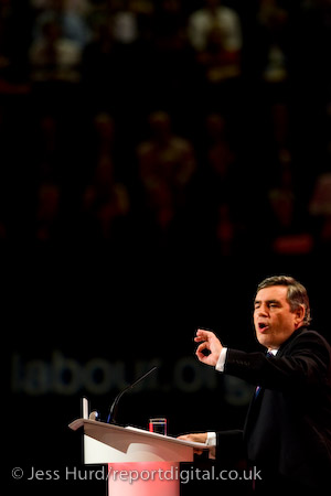 Gordon Brown. Labour Party Conference 2009. Brighton.

© Jess Hurd/reportdigital.co.uk
Tel: 01789-262151/07831-121483  
info@reportdigital.co.uk  
NUJ recommended terms & conditions apply. Moral rights asserted under Copyright Designs & Patents Act 1988. Credit is required. No part of this photo to be stored, reproduced, manipulated or transmitted by any means without permission.
