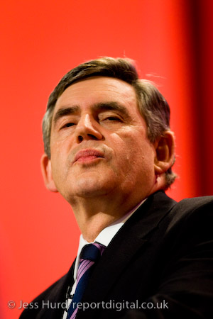 Gordon Brown. Labour Party Conference 2009. Brighton.

© Jess Hurd/reportdigital.co.uk
Tel: 01789-262151/07831-121483  
info@reportdigital.co.uk  
NUJ recommended terms & conditions apply. Moral rights asserted under Copyright Designs & Patents Act 1988. Credit is required. No part of this photo to be stored, reproduced, manipulated or transmitted by any means without permission.