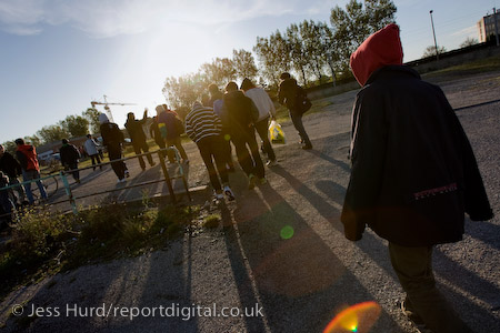 Refugees in Calais queue for food. France.
© Jess Hurd/reportdigital.co.uk
Tel: 01789-262151/07831-121483  
info@reportdigital.co.uk  
NUJ recommended terms & conditions apply. Moral rights asserted under Copyright Designs & Patents Act 1988. Credit is required. No part of this photo to be stored, reproduced, manipulated or transmitted by any means without permission.