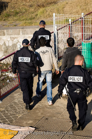 Refugees in Calais are arrested and evicted from their temporary home under a brigde by police and their posessions destroyed. France.
© Jess Hurd/reportdigital.co.uk
Tel: 01789-262151/07831-121483  
info@reportdigital.co.uk  
NUJ recommended terms & conditions apply. Moral rights asserted under Copyright Designs & Patents Act 1988. Credit is required. No part of this photo to be stored, reproduced, manipulated or transmitted by any means without permission.