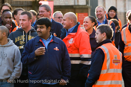 CWU Postal workers strike against jobs, conditions and threats to the service. Bow Delivery Office, Tower Hamlets. London
© Jess Hurd/reportdigital.co.uk
Tel: 01789-262151/07831-121483  
info@reportdigital.co.uk  
NUJ recommended terms & conditions apply. Moral rights asserted under Copyright Designs & Patents Act 1988. Credit is required. No part of this photo to be stored, reproduced, manipulated or transmitted by any means without permission.