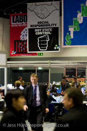 Anti Labour Party propaganda in the Conservative Party Conference press room 2009. Manchester.

© Jess Hurd/reportdigital.co.uk
Tel: 01789-262151/07831-121483  
info@reportdigital.co.uk  
NUJ recommended terms & conditions apply. Moral rights asserted under Copyright Designs & Patents Act 1988. Credit is required. No part of this photo to be stored, reproduced, manipulated or transmitted by any means without permission.