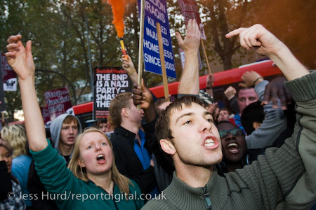 Unite Against Fascism demonstration opposing the invitation of BNP leader Nick Griffin on Question Time. BBC Television Centre, White City.
© Jess Hurd/reportdigital.co.uk
Tel: 01789-262151/07831-121483  
info@reportdigital.co.uk  
NUJ recommended terms & conditions apply. Moral rights asserted under Copyright Designs & Patents Act 1988. Credit is required. No part of this photo to be stored, reproduced, manipulated or transmitted by any means without permission.