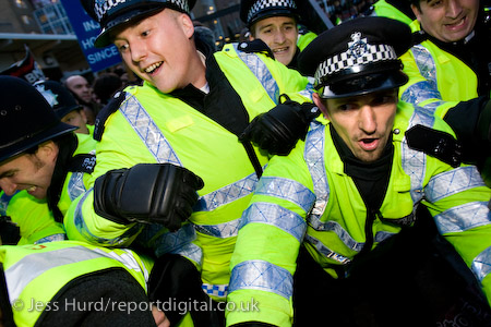 Unite Against Fascism demonstration opposing the invitation of BNP leader Nick Griffin on Question Time. BBC Television Centre, White City.
© Jess Hurd/reportdigital.co.uk
Tel: 01789-262151/07831-121483  
info@reportdigital.co.uk  
NUJ recommended terms & conditions apply. Moral rights asserted under Copyright Designs & Patents Act 1988. Credit is required. No part of this photo to be stored, reproduced, manipulated or transmitted by any means without permission.