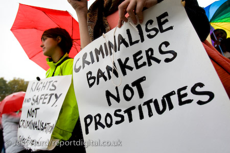 Sex Workers demonstration Against the Policing and Crime Bill and the Welfare Reform Bill. Demanding an end to the criminalisation of prostitution and the right to unionise. Parliament Square, London.

© Jess Hurd/reportdigital.co.uk
Tel: 01789-262151/07831-121483  
info@reportdigital.co.uk  
NUJ recommended terms & conditions apply. Moral rights asserted under Copyright Designs & Patents Act 1988. Credit is required. No part of this photo to be stored, reproduced, manipulated or transmitted by any means without permission.