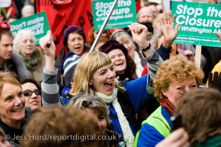 Demonstration to save the Whittington Hospital A&E department from closure marches up the Holloway Road, London.
© Jess Hurd/reportdigital.co.uk
Tel: 01789-262151/07831-121483  
info@reportdigital.co.uk  
NUJ recommended terms & conditions apply. Moral rights asserted under Copyright Designs & Patents Act 1988. Credit is required. No part of this photo to be stored, reproduced, manipulated or transmitted by any means without permission.
