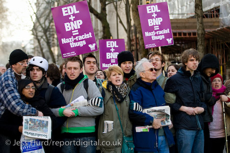 UAF protesters demonstrate against the English Defence League as they march in support of the Dutch Islamophobic politician Geert Wilders who was a guest of UKIP at the Houses of Parliament. London.

© Jess Hurd/reportdigital.co.uk
Tel: 01789-262151/07831-121483  
info@reportdigital.co.uk  
NUJ recommended terms & conditions apply. Moral rights asserted under Copyright Designs & Patents Act 1988. Credit is required. No part of this photo to be stored, reproduced, manipulated or transmitted by any means without permission.