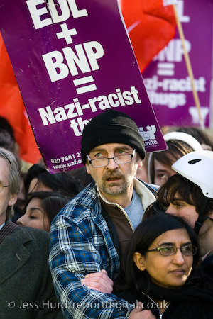 UAF protesters demonstrate against the English Defence League as they march in support of the Dutch Islamophobic politician Geert Wilders who was a guest of UKIP at the Houses of Parliament. London.

© Jess Hurd/reportdigital.co.uk
Tel: 01789-262151/07831-121483  
info@reportdigital.co.uk  
NUJ recommended terms & conditions apply. Moral rights asserted under Copyright Designs & Patents Act 1988. Credit is required. No part of this photo to be stored, reproduced, manipulated or transmitted by any means without permission.