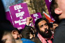 UAF protesters demonstrate against the English Defence League as they march in support of the Dutch Islamophobic politician Geert Wilders who was a guest of UKIP at the Houses of Parliament. London.

© Jess Hurd/reportdigital.co.uk
Tel: 01789-262151/07831-121483  
info@reportdigital.co.uk  
NUJ recommended terms & conditions apply. Moral rights asserted under Copyright Designs & Patents Act 1988. Credit is required. No part of this photo to be stored, reproduced, manipulated or transmitted by any means without permission.