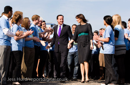 David Cameron and his wife Samantha arrive. Conservative Party launch their election Manifesto. Battersea Power Station, London.

© Jess Hurd/reportdigital.co.uk
Tel: 01789-262151/07831-121483  
info@reportdigital.co.uk  
NUJ recommended terms & conditions apply. Moral rights asserted under Copyright Designs & Patents Act 1988. Credit is required. No part of this photo to be stored, reproduced, manipulated or transmitted by any means without permission.